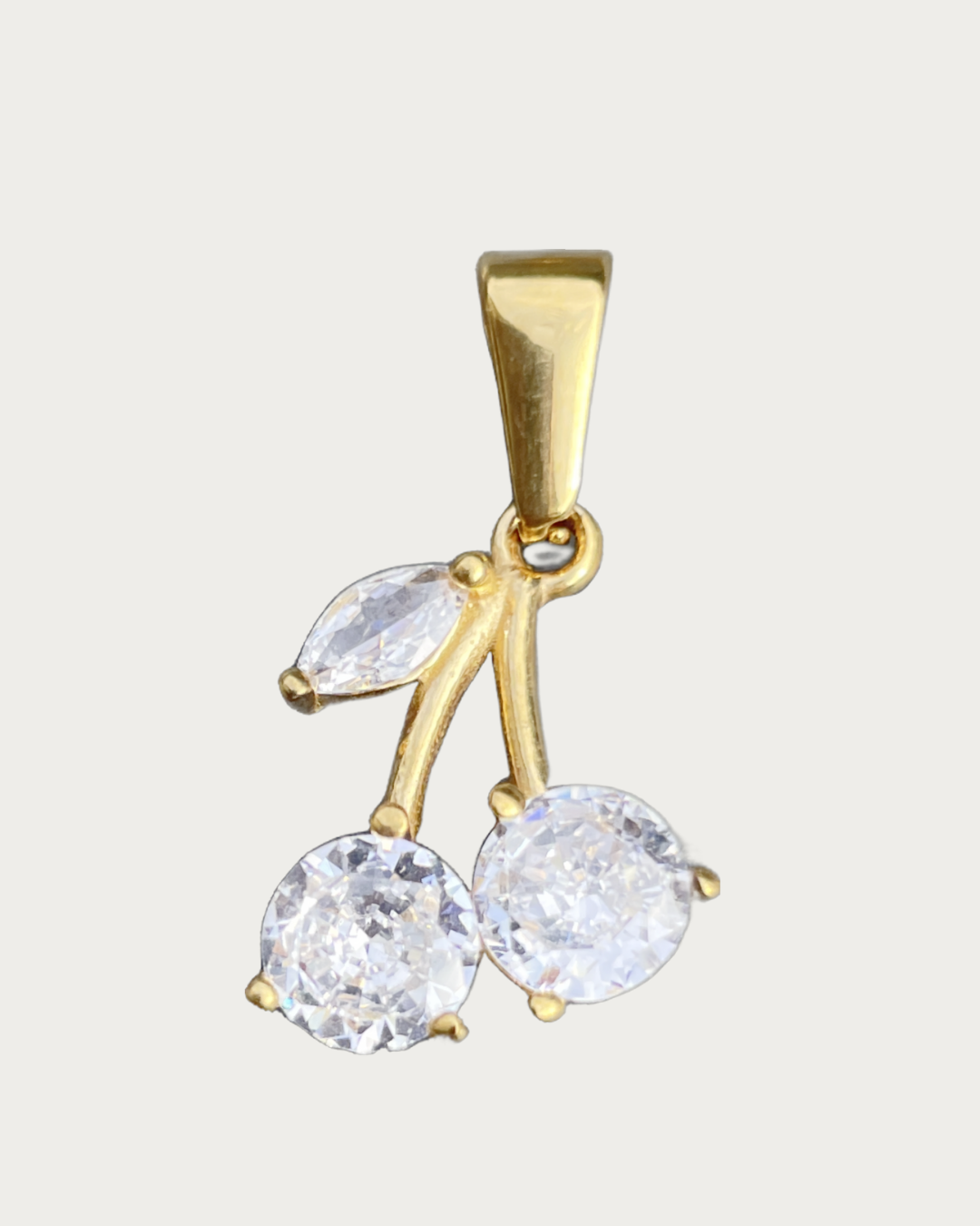 Gold Diamond Cherry Charm
