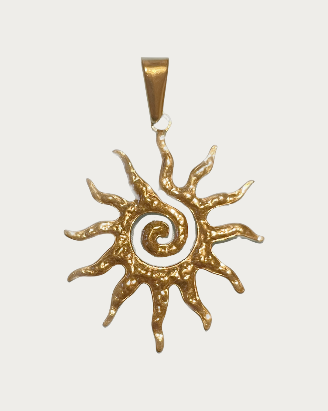 Gold Spiral Sun Charm
