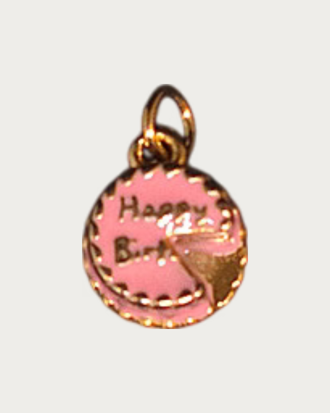 Gold Birthday Cake Charm