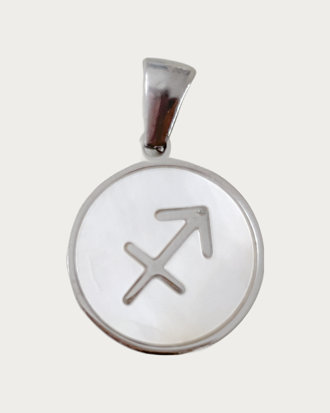 Silver Pearl Sagittarius Charm