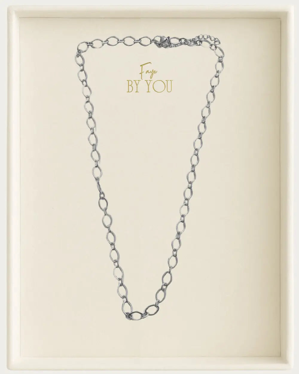 Silver Delicate Textured Oval Medium