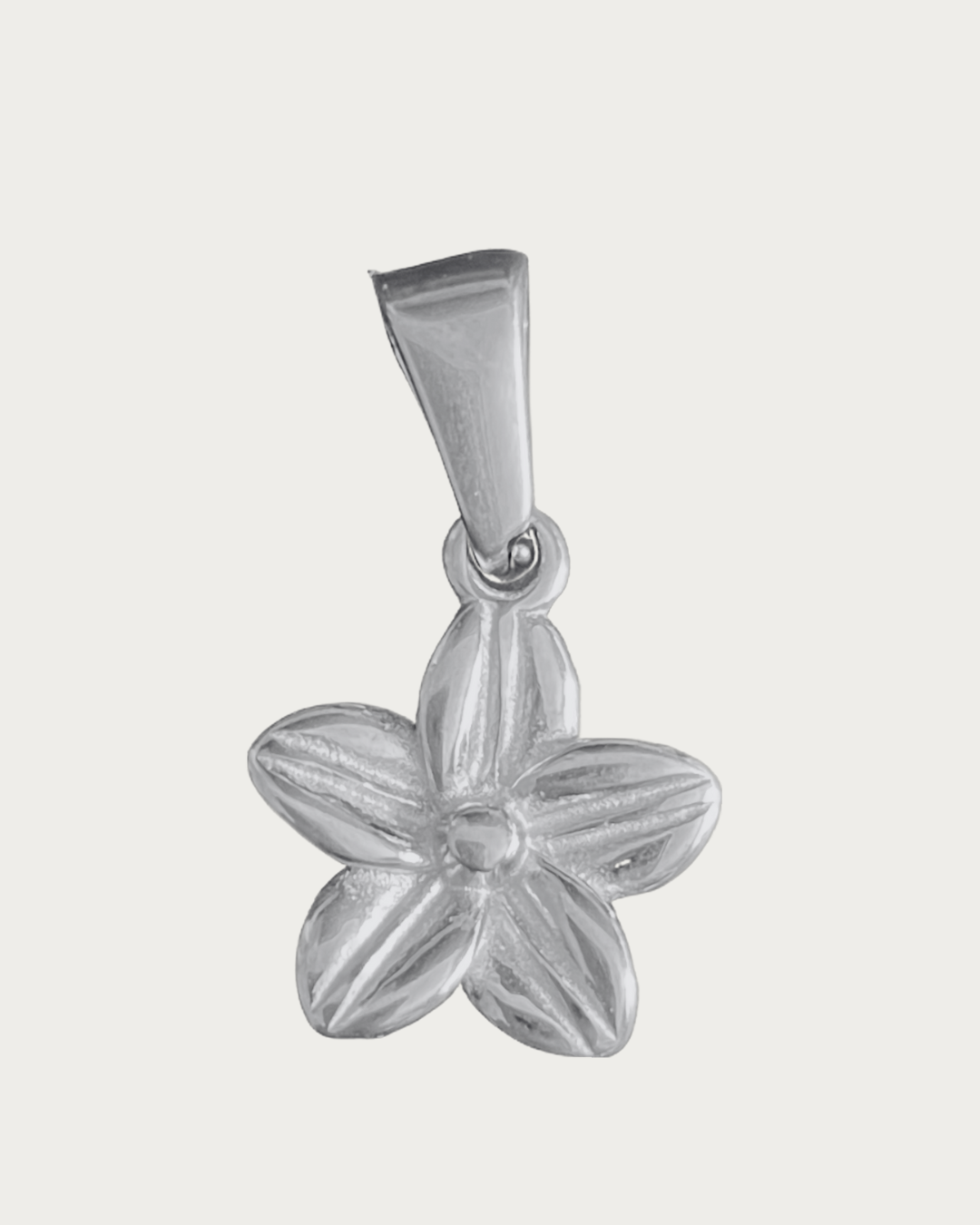 Silver Flower Groove Charm