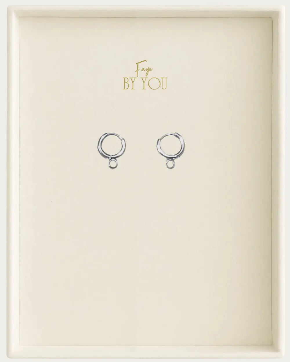 Silver Round Hoop Earrings with Loop