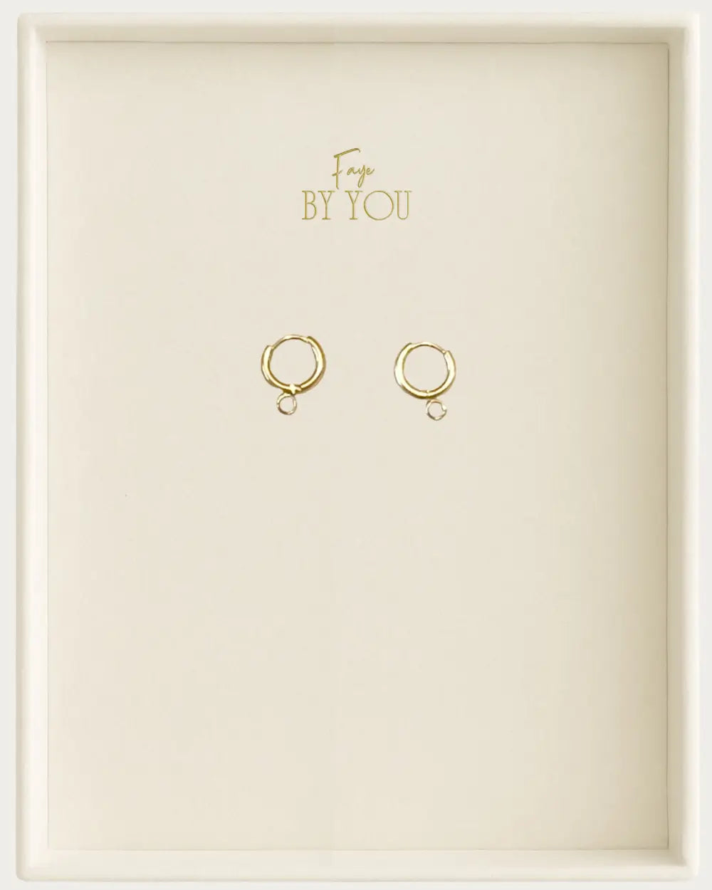 Gold Round Hoop Earrings with Loop