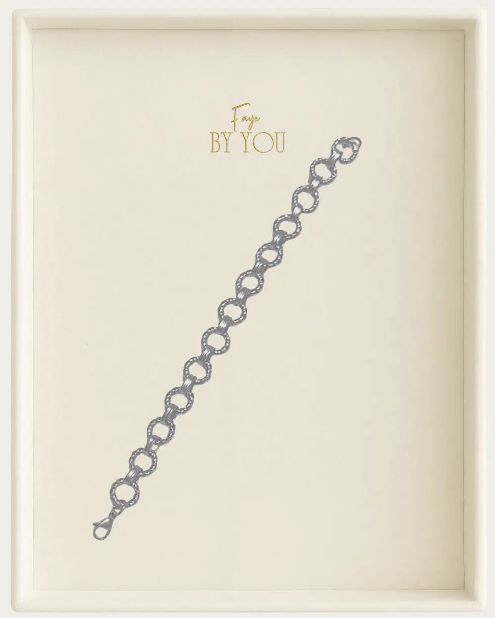 Silver Round Textured Chain Bracelet