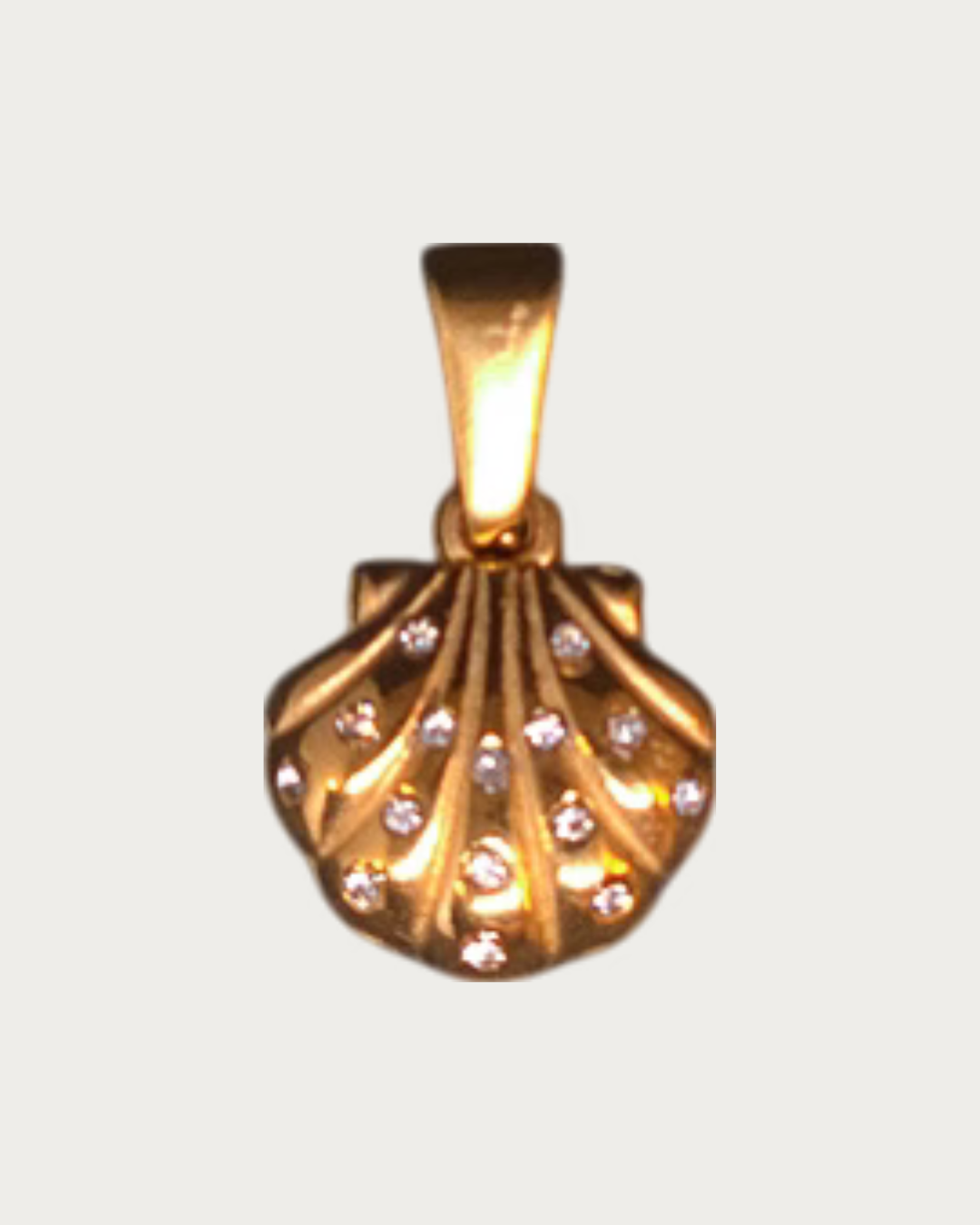 Gold Small Diamond Shell Charm