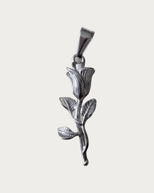 Silver Rose Charm