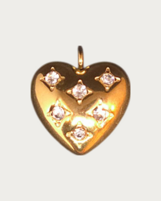 Gold Heart - Clear Charm