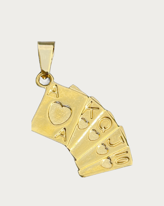 Gold Playing Cards Charm