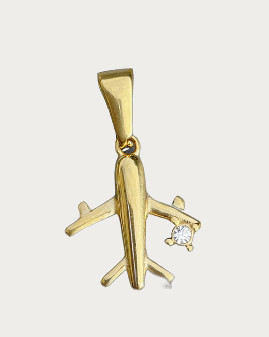 Gold Plane Charm
