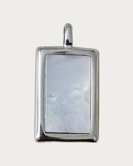 Silver Pearl Frame Charm