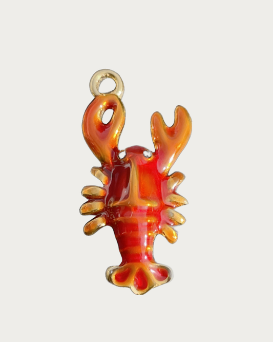 Gold Red Lobster Charm