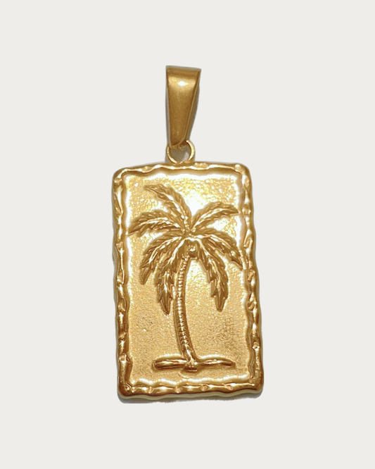Gold Palm Portrait Charm