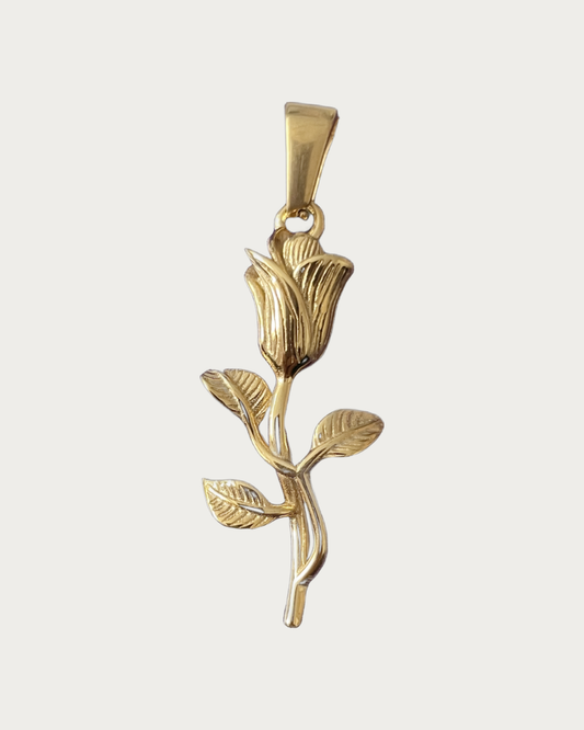 Gold Single Rose Charm