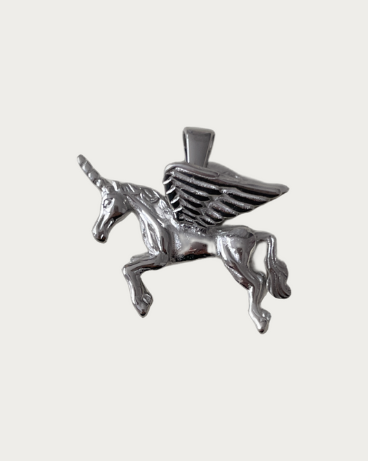 Silver Pegasus Unicorn Charm