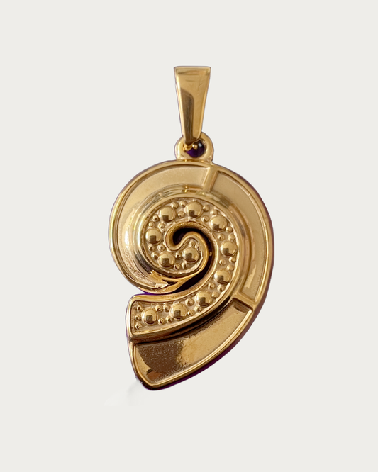 Gold Spiral Shell Charm