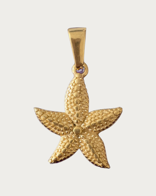 Gold Textured Starfish Charm