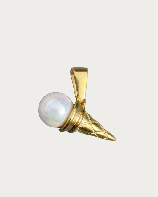 Gold Ice Cream Cone Charm