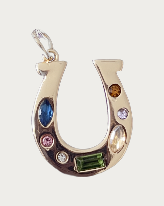 Gold Lucky Horse Shoe Charm