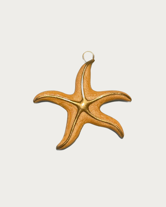 Gold Orange Starfish Charm