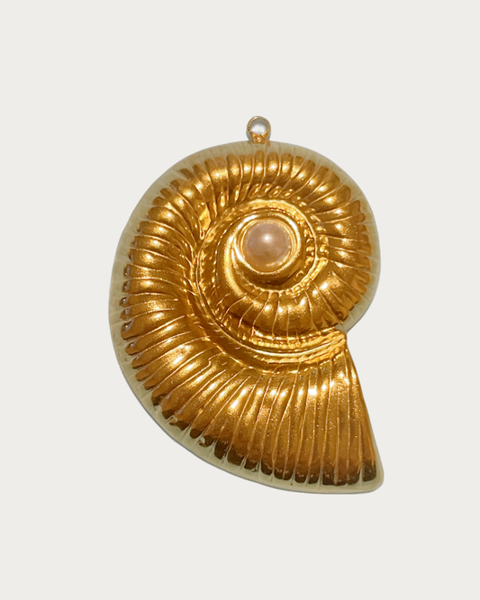 Gold Shell Spiral Charm