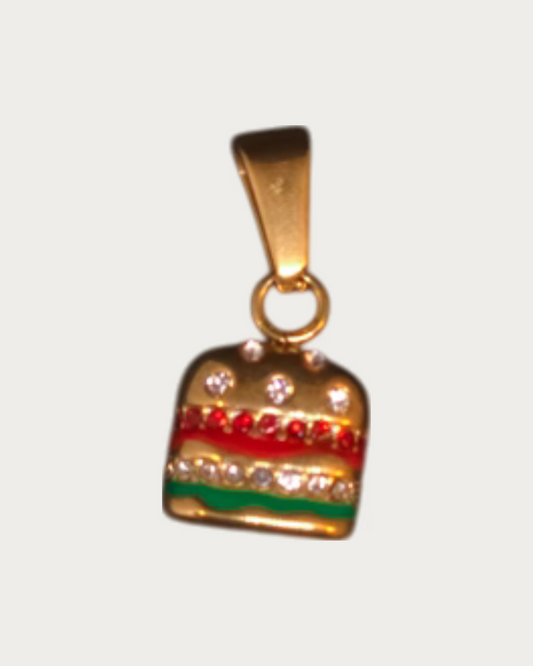 Gold Burger Charm