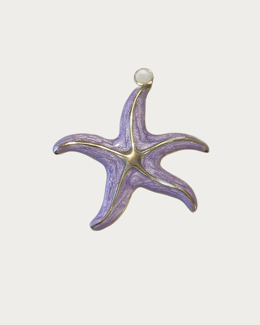Gold Lilac Starfish Charm