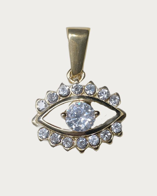 Gold Sparkle Evil Eye Charm