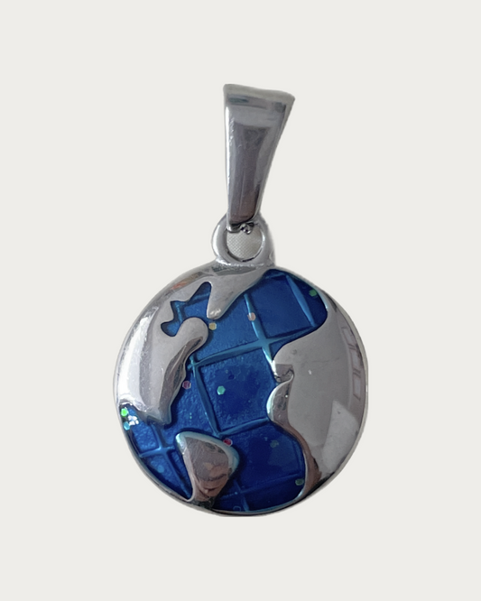 Silver world Charm