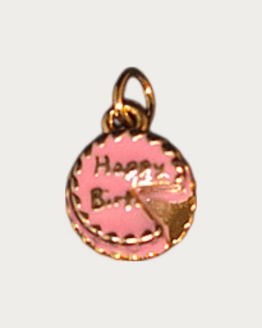 Gold Birthday Cake Charm