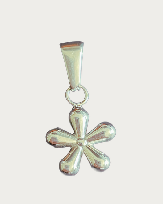 Silver Flower Pop Charm
