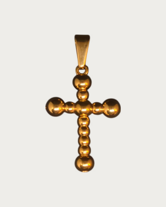 Gold Bubble Cross Charm