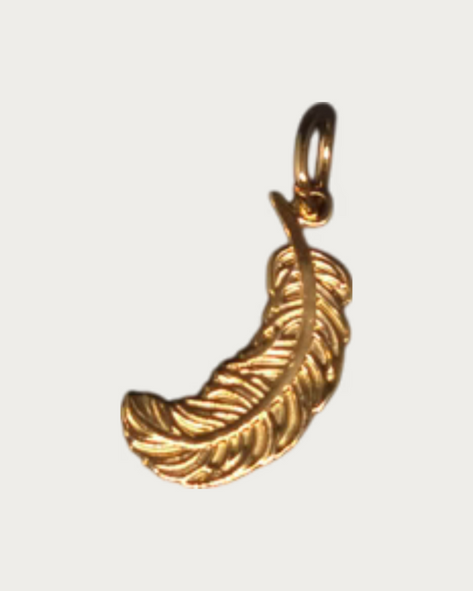 Gold Feather Charm