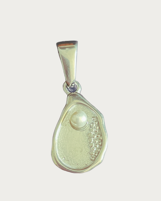 Silver Pearl Clam Charm
