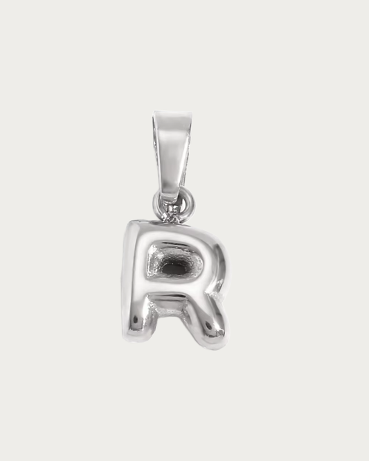 Silver R Charm