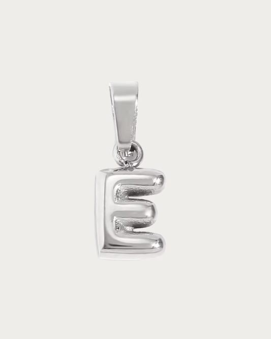 Silver E Charm