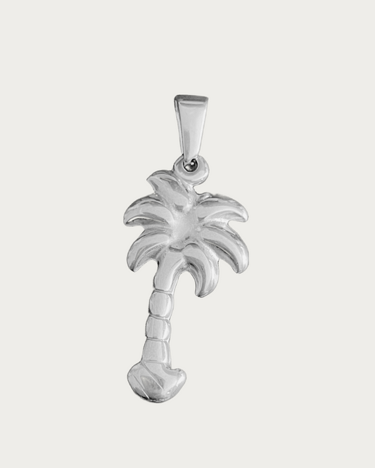 Silver Palm Solid Charm
