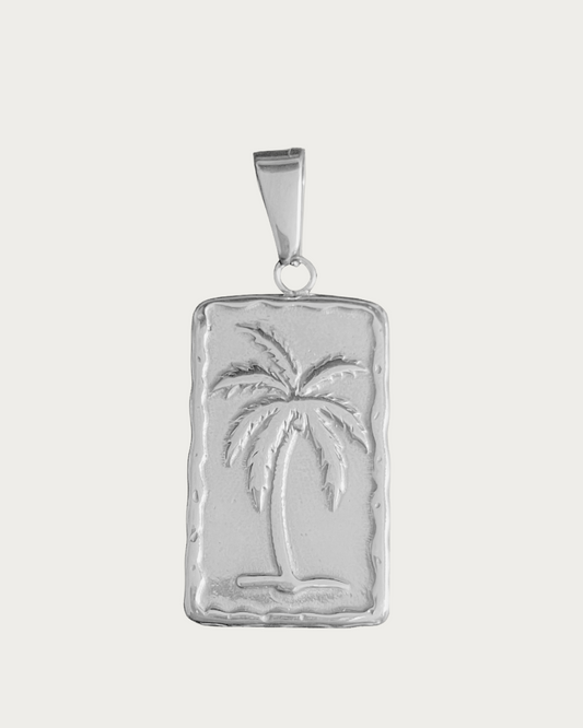 Silver Palm Portrait Charm