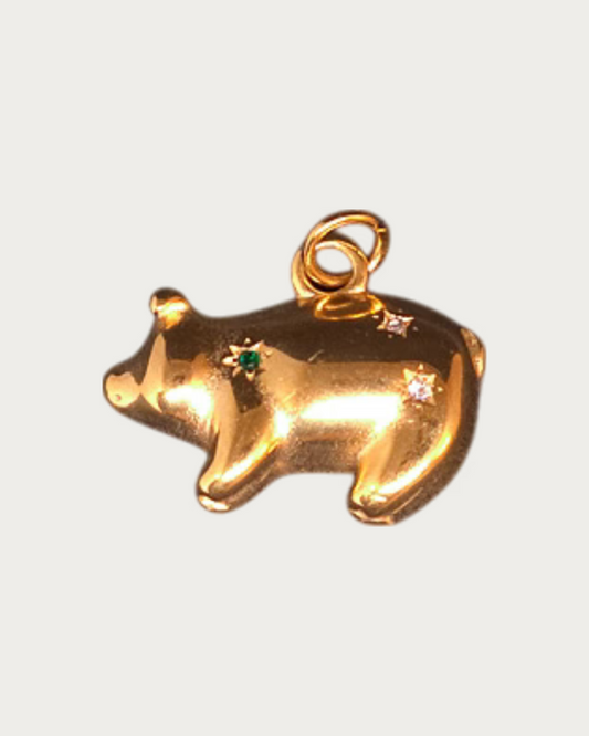 Gold Star Bear Charm