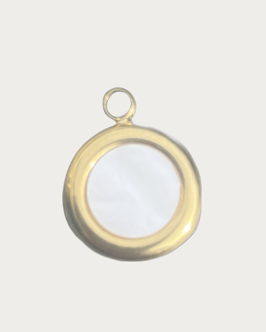 Gold Pearl Circle Charm