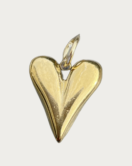 Gold Solid Heart Charm