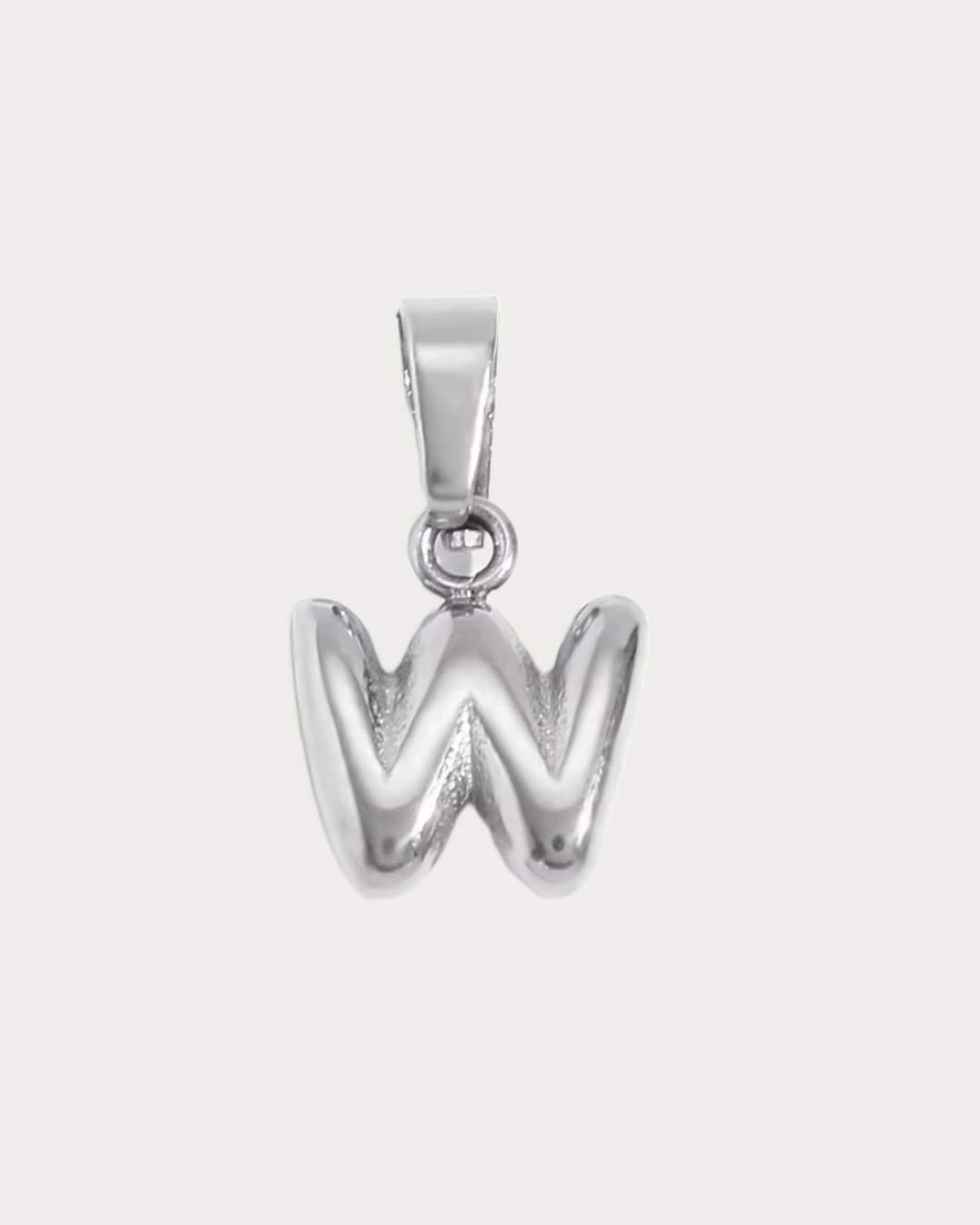 Silver W Charm