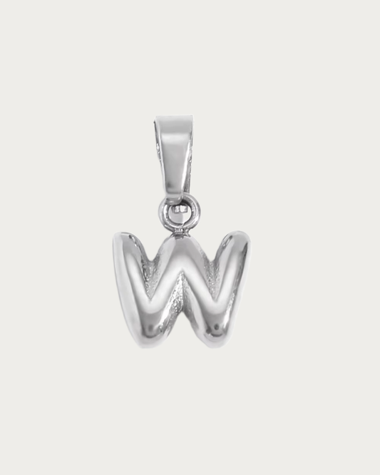 Silver W Charm