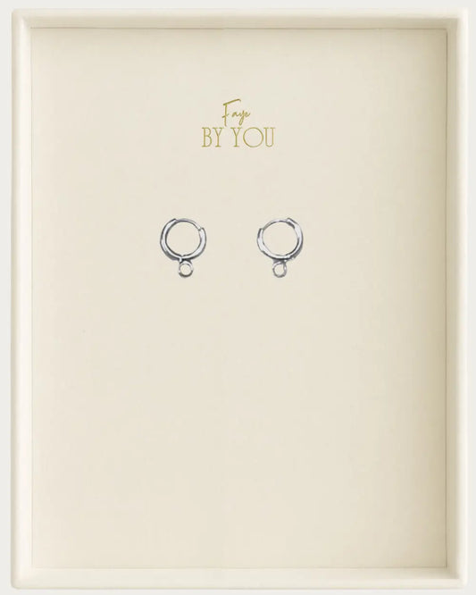 Silver Round Hoop Earrings with Loop