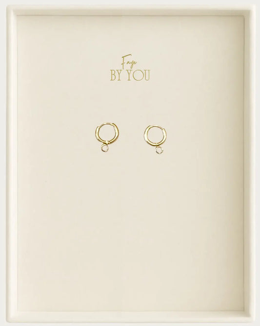 Gold Round Hoop Earrings with Loop