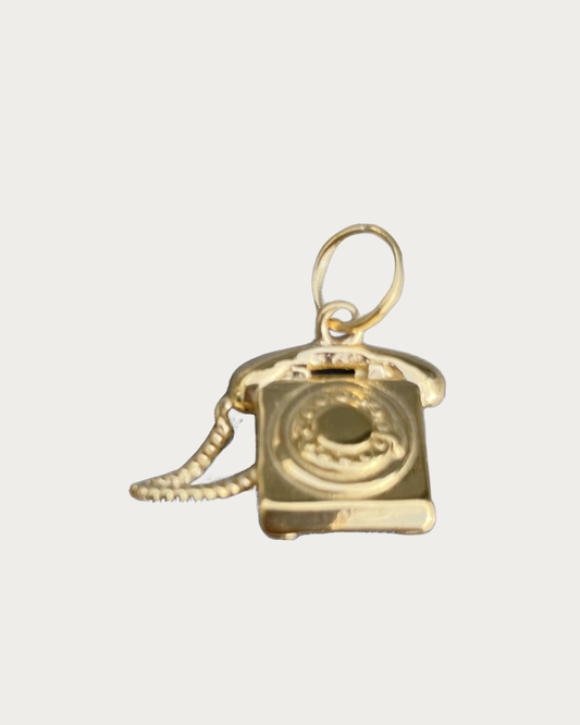 Gold Old Phone Charm