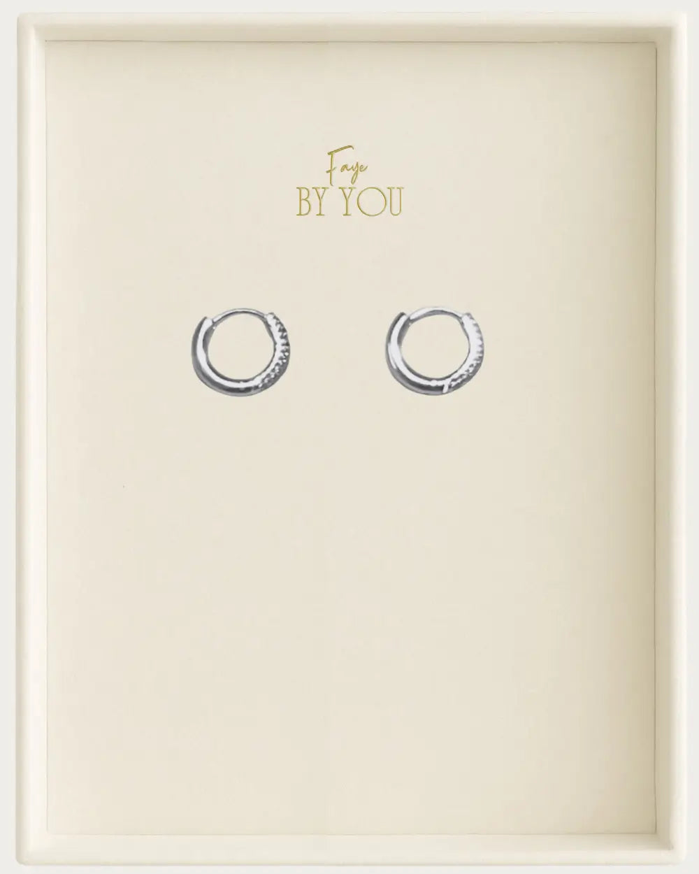 Silver Textured Round Hoop Earrings