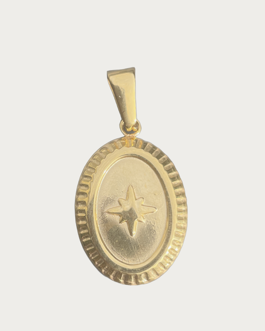 Gold Oval North Star Charm
