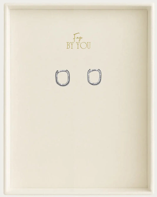 Silver Square Hoop Earrings