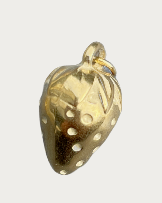 Gold Strawberry Charm
